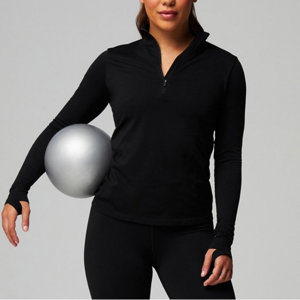 Fabletics Black Size M Long Sleeve Half Zip Pullover